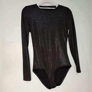 Blackmilk long sleeve black sparkly bodysuit
